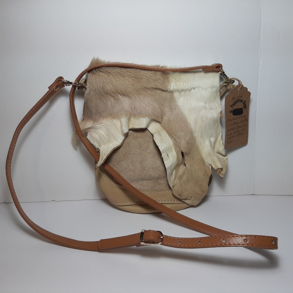 B Pozzitive Bag Purse Crossbody Handmade Repurposed Recycled Leather Goods 8 x 7